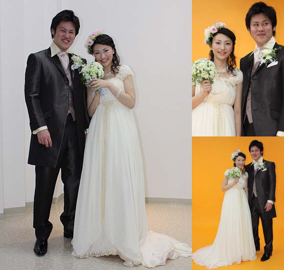 アンティーク調のウェディングドレス エンパイアライン オーダーメイド 札幌市の花嫁ドレス