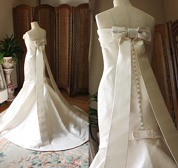 マーメイドラインのシルエットとバックスタイルデザイン 北海道函館市の花嫁様ウェディングドレス