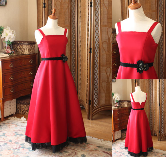 子供用パーティードレス レッド レンタル