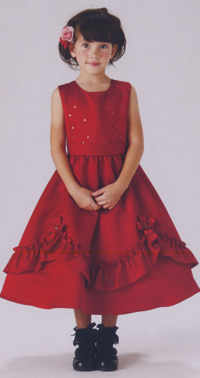 子供用パーティードレス レッド レンタル