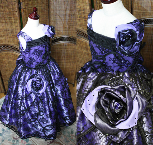 発表会 コンクールドレス パープル コサージュ