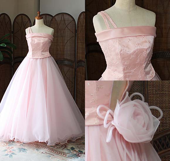 発表会とコンクールドレス サーモンピンク コサージュ ヘッドドレス