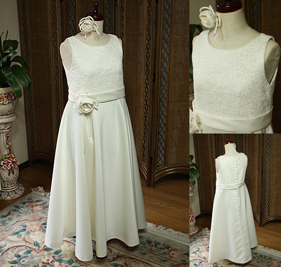 ピアノの発表会ドレス オフホワイト