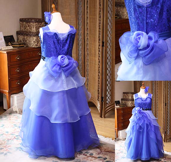 ピアノの発表会ドレス コンクールドレス ブルー