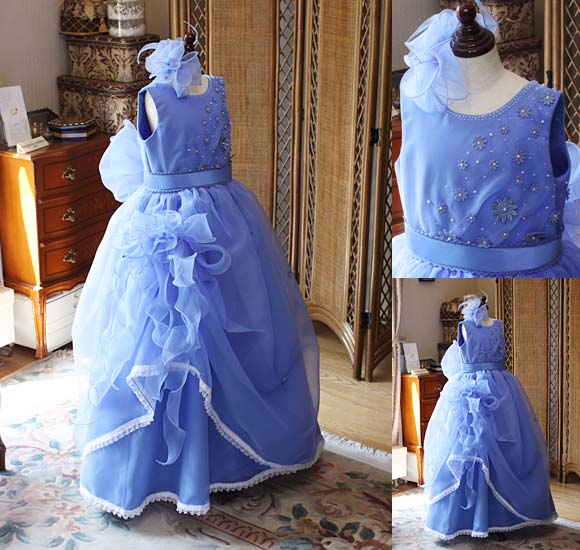 ピアノの発表会ドレス コンクールドレス ブルー