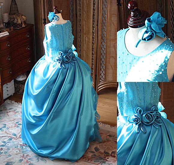 スカートシルエット ヘッドドレス ウェストのコサージュ