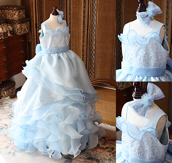 ピアノの発表会ドレス ライトブルー 愛知県