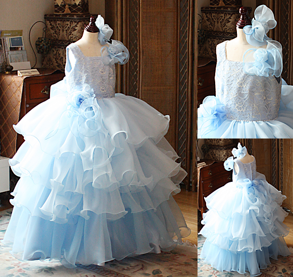 ピアノの発表会ドレス ライトブルー 福井県