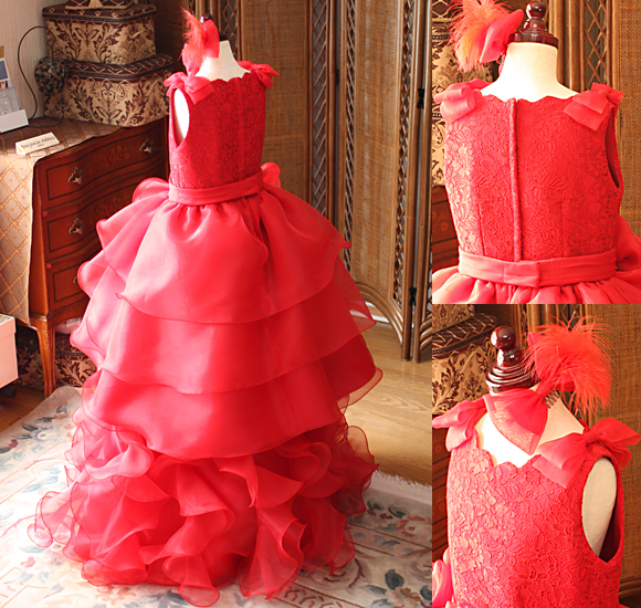 スカートのベルラインシルエット ティアードスカートデザイン ヘッドドレス