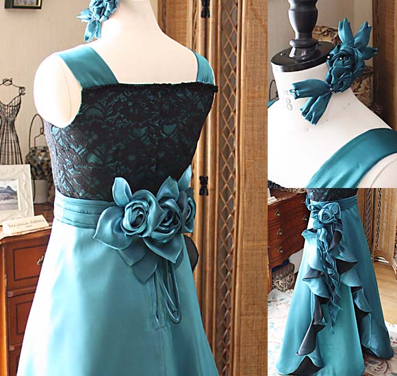 ウェストのコサージュとヘッドドレス ドレープフリルスカート