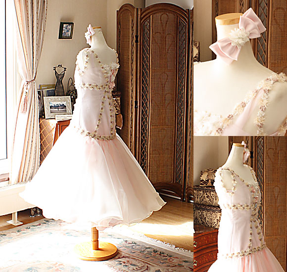 スカートシルエット リボンのヘッドドレス