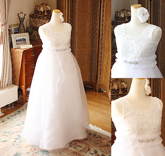 ピアノの発表会 コンクール用ドレス オフホワイト 広島県