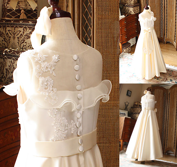 ハンドメイドで創り上げた繊細なデコルテ コンクール用ドレス