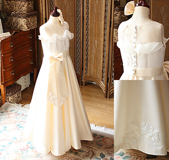 2トーンカラードレス スレンダーラインスカート