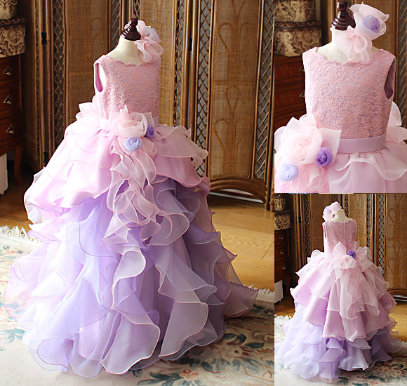 コンチェルトドレス ピンク系パープルカラー オーダーメイド