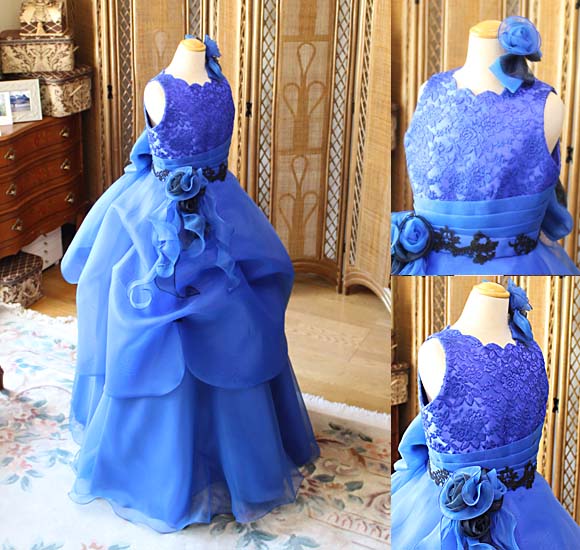 バイオリンのコンクールドレス ブルー 熊本県 オーダーメイドドレス