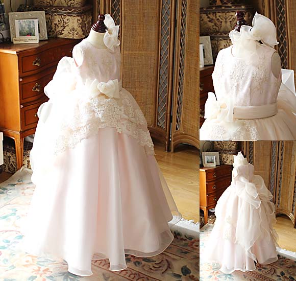 ベビーピンクのピアノの発表会ドレス オーダーメイド 奈良県