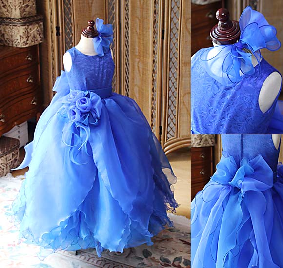 ピアノのコンクールドレス ブルー 奈良県 オーダーメイド