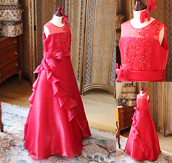 ピアノの受賞者記念コンサートドレス レッド 福岡県