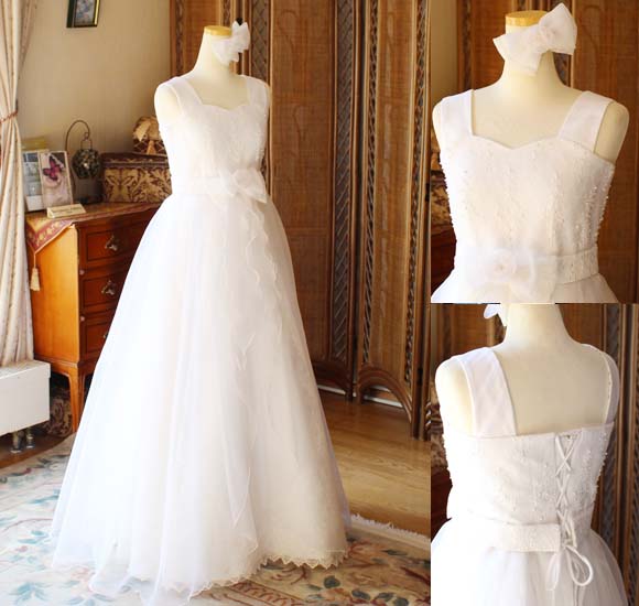 ピアノのコンクールドレス ホワイト オーダーメイド