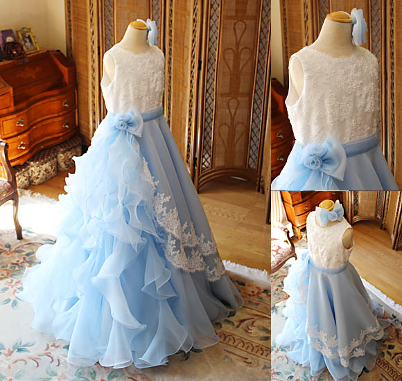 ピアノの発表会ドレス ライトブルー オーダーメイド 大阪府