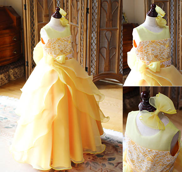 ピアノのコンサートドレス イエローオレンジ オーダーメイド 東京都