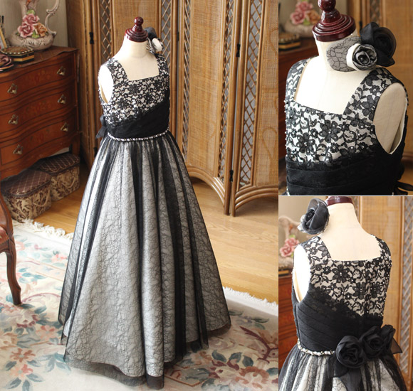 ジュニアクラシックコンクール 入賞者披露演奏会ドレス ブラックとシャンパン オーダーメイド