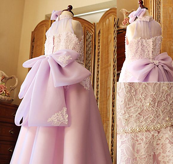 リボンのデザイン ティアード ドレスデザイン