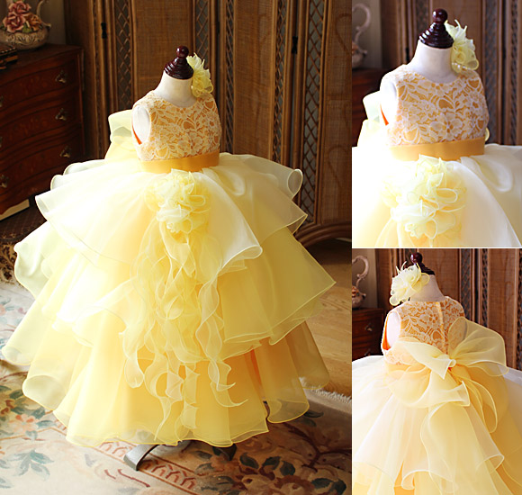 入賞者記念コンサートドレス イエローオレンジ オーダーメイド