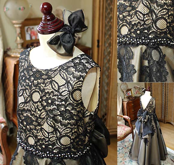 上半身デザイン ラウンドネック ウエストビーディング