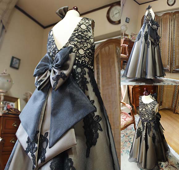 バックスタイルリボン スカートシルエット