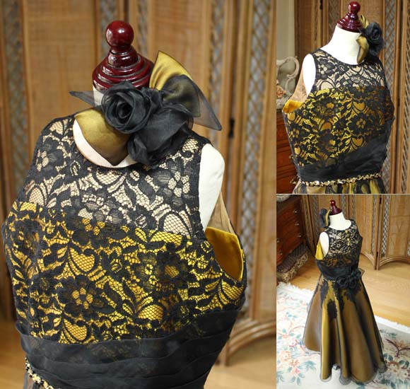 ヘッドドレス リボンとコサージュ構成