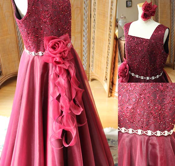 ヘッドドレス リボンとコサージュ構成