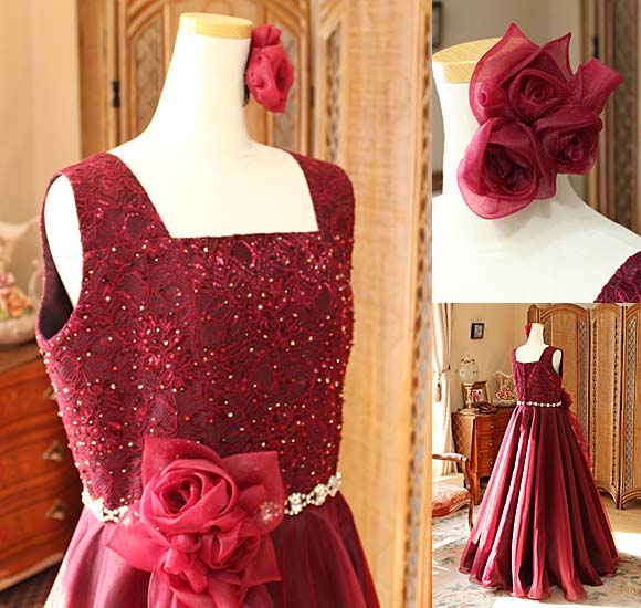 クルミボタン 繊細なレース バックスタイル