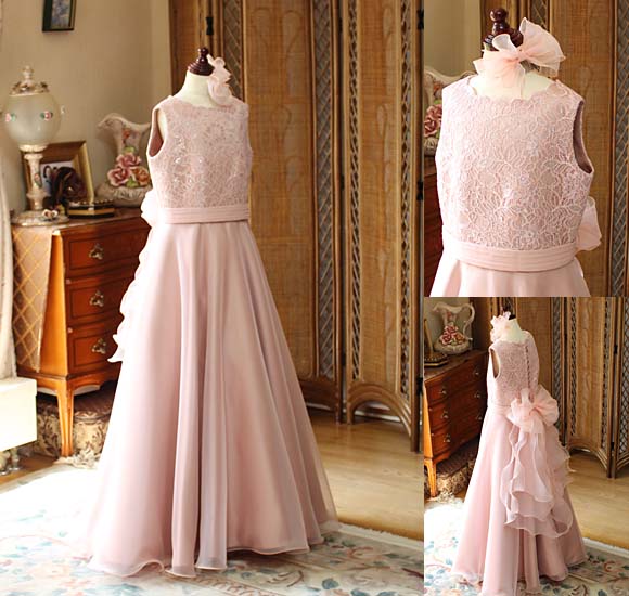 ピアノのコンクールドレス サーモンオレンジ オーダーメイド 東京都