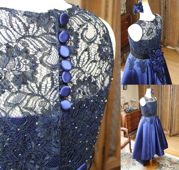 クルミボタン レース ビーディング ドレスデザイン