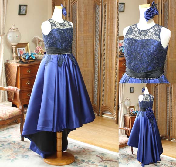 ロイヤルブルー コンサートドレス エレクトーン オーダーメイド 愛知県