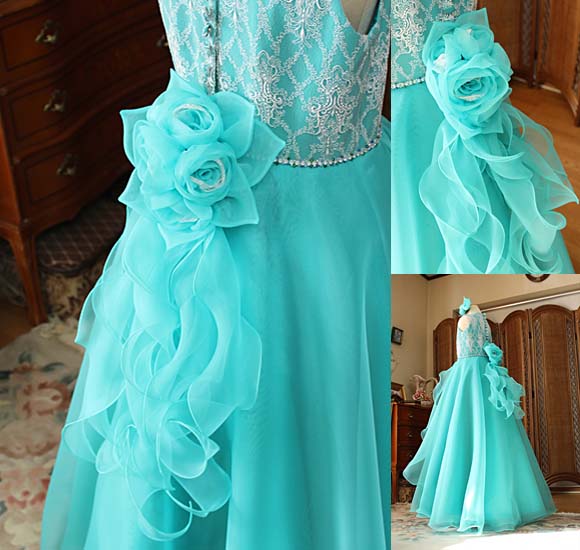 ドレス バラのコサージュ ハンドメイド