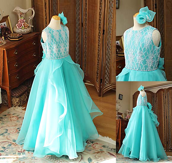 ブルーグリーン ピアノ コンサート リサイタルドレス オーダーメイド 東京都