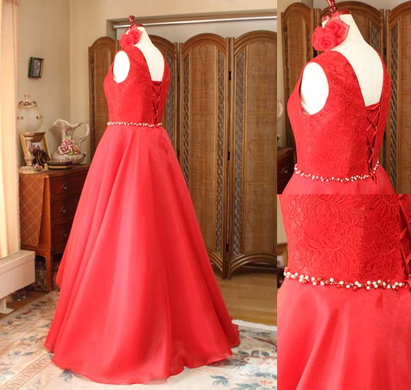 Aラインスカート 編み上げデザイン