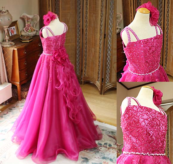 コンクールドレス エメラルドグリーン スカート