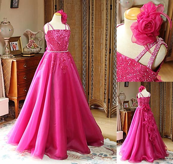 ピアノ 連弾 コンクールドレス エメラルドグリーン オーダーメイド