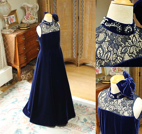 ピアノ コンクールドレス ジュニアドレス ネイビー オーダーメイド