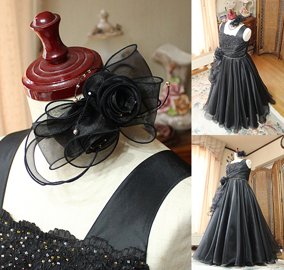 コサージュ 髪飾り スカートシルエット