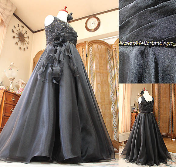 スカート シルエット ビーディング