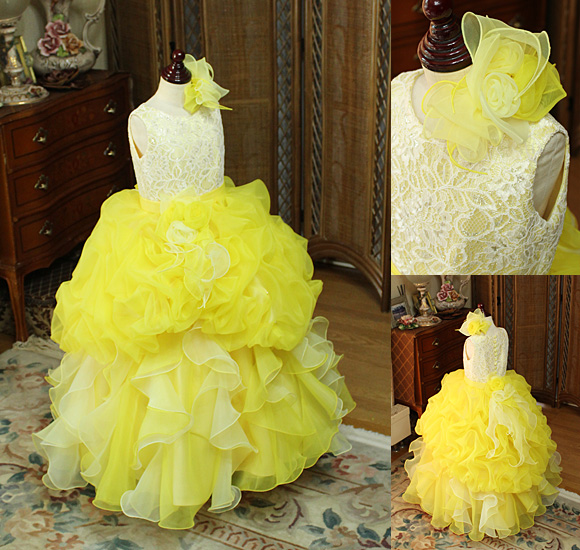 コンクールドレス イエロー 販売 オーダーメイド