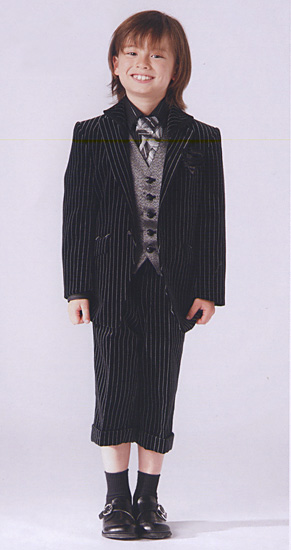子供用タキシード ブラック＆ストライプ レンタル