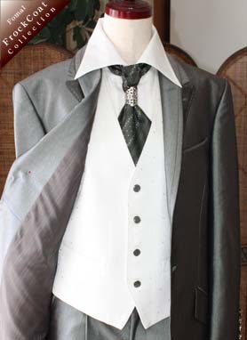 ショートフロックコート メタルグリーン