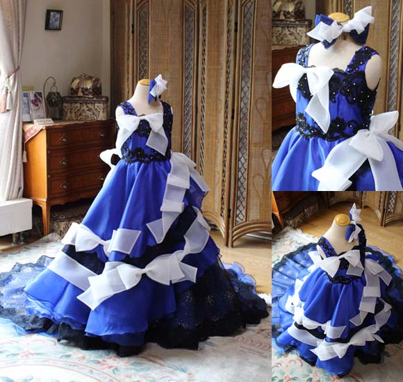 子供用ウェディングドレス ネイビー オーダーメイド