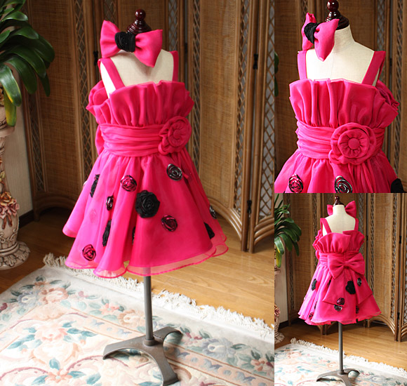 子供用パーティードレス ベビーサイズ チェリーピンク